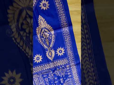 Worli style kantha embroidery on pure bangalore silk #kanthawork #kanthasarees #kanthaembroidery