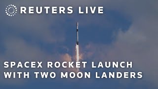 LIVE: SpaceX rocket launch with two moon landers | REUTERS