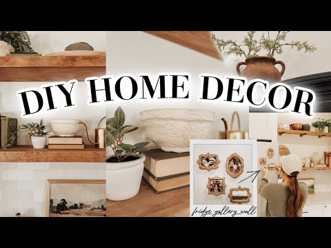 DIY HOME DECOR PROJECTS | vintage inspired bowl, aged pottery dupe, & gallery wall for fridge!