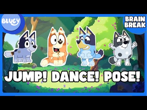 Bluey Family Brain Break | Freeze Dance | Bluey Jump Battle