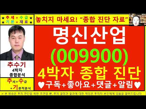 명신산업(009900)종목진단및향후주가전망 추수기(추수)전문가