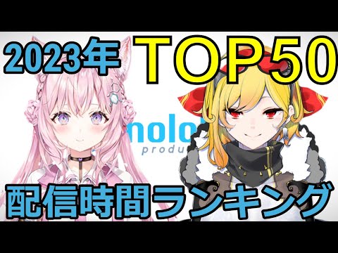 【ホロライブ】年間配信時間ランキングTOP50 【2023年】