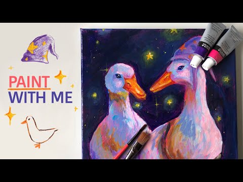 Paint with me ☆ painting with acrylics ☆ wizard duck