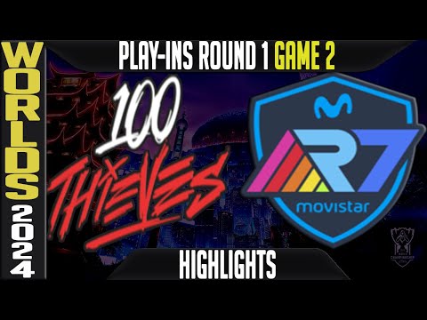 100 vs R7 Highlights Game 2 | Worlds 2024 Play Ins Round 1 | 100 Thieves vs Rainbow7 G2