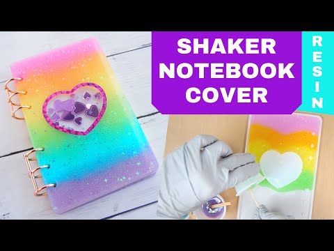 DIY Shaker Notebook Cover | Rainbow Heart | with Epoxy Resin