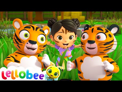 Hide And Seek With Two Tigers 🐯🐯 | Lellobee City Farm | Moonbug Kids - Farm Animals