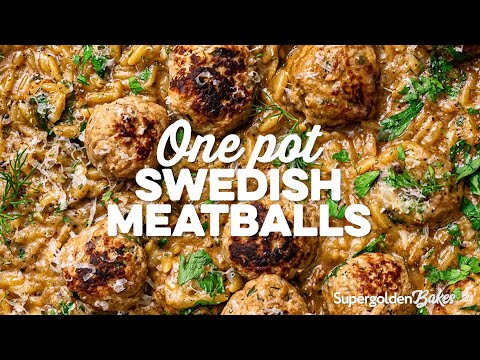 One Pot Swedish Meatball Orzo | Supergolden Bakes