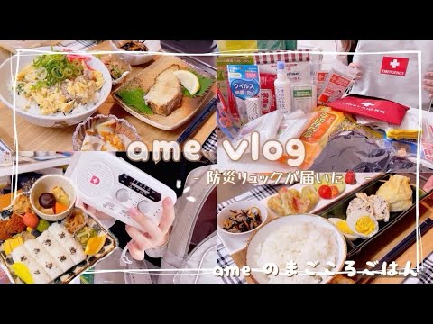 【主婦vlog】何事もなく過ごせる幸せ🕊️防災士監修防災リュック⛑️週一まとめ買い🛒おうちごはん 🍽️【日常vlog/主婦の1日/料理/cooking】