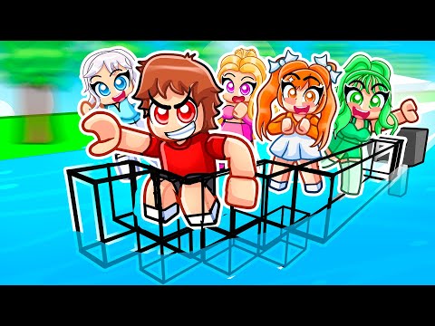 Driving an INVISIBLE Boat in Roblox Build a Boat With MY CRAZY FAN GIRLS