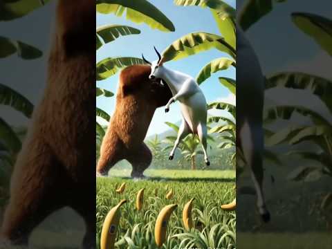 Bear & Cow Fighting #kidsfun #cartoon #kidsfun #shortsfeed #aicartoons #cowvideos #cowlover #shorts