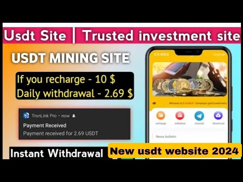 New Usdt Earning Site 😇 Usdt Mining Site Usdt Earning plateform 2024 🤑 Free Usdt 💲 Usdt Investment💲