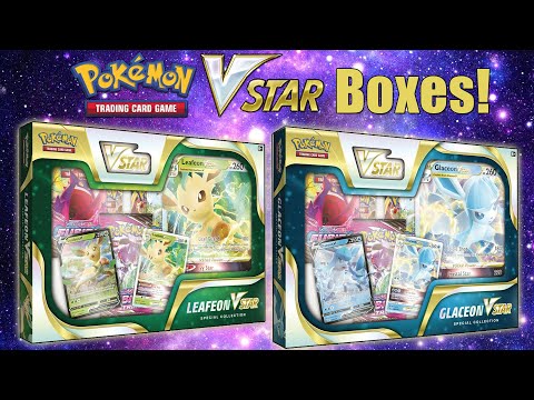 NEW! Glaceon and Leafeon VSTAR Special Collection Boxes of Pokemon Cards!