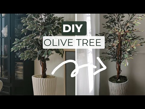 How to Update a Faux Ficus Tree- DIY OLIVE TREE-Simple Neutral Tones