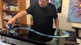 Kiss of the Seahorse - Mystical & Deep - Dutch Pour - Acrylic Pouring