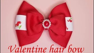 Valentine’s day hair bow tutorial #diyhairbow