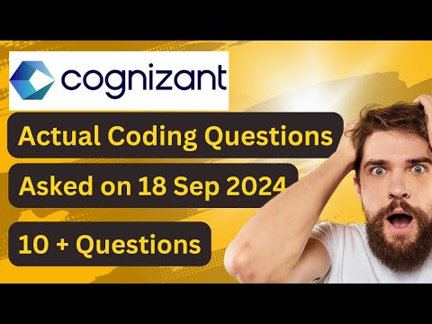 Cognizant Latest Actual Coding Questions 18 Sep 2024  | Cognizant Technical Assessment | Lets Code