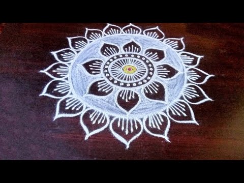 easy and beautiful flower kolam by laks Rangoli designs