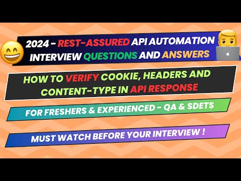 10. How to verify cookie, headers and  content-Type in API response | RestAssured Question for SDETs