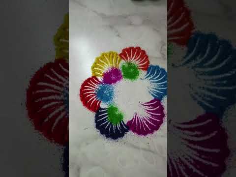 new year rangoli colourful flowers rangoli#beautifulrangoli #newyearrangoli2025