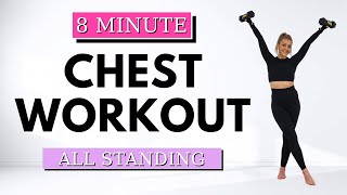 🔥8 Min CHEST WORKOUT🔥TONE & SCULPT🔥LET`S GET SHREDDED SERIES🔥Chest Workout at Home🔥ALL STANDING🔥