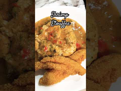 Quick and Easy Dinner. Shrimp Etouffee over 🍚 with Fried Catfish 🤤 #shortsfeed #shorts #fyp# #food