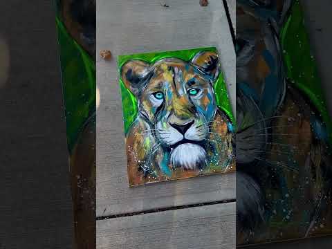 Start to Finish Lioness Painting #lioness #motivation #empowerment #strong #resilience #fearless