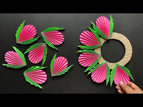 Beautiful paper flower wall hanging | Easy and simple wall hanging craft | Home decoration ideas 💡