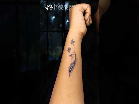 Feather and birds tattoos by indore best tattoos studio Navkar tattoos indore #tattoo #youtubeshorts