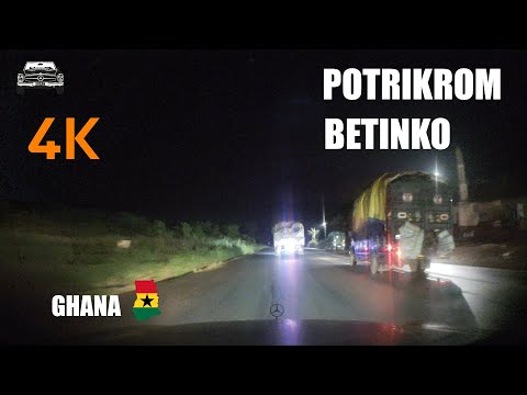 Potrikrom To Betinko Night Drive Via Aburaso and Asuodei on the Kumasi Sunyani Road 4K