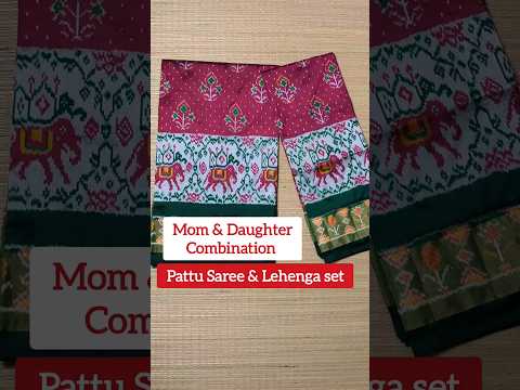 Mom & Daughter pochampally pure silk Ikkat saree and Lehenga | Shilpa weaves #pattusarees #lehengas