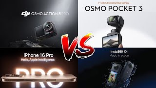 Walking Camera Comparison: DJI Osmo Action 5 / DJI Pocket 3 / Insta360 x4 / Iphone 16 day & lowlight