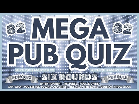 Pub Quiz No82 - 6 Different Rounds - 38 Questions & Answers - 85 Points to Win. trivia/quiz Fun Quiz