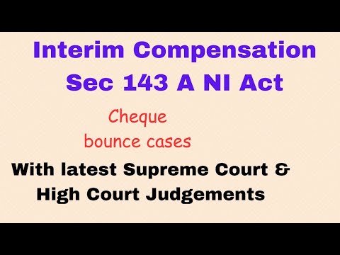 Sec143A/interim Compensation/#chequebounce #latestjudgement / #supremecourt /138 NI Act