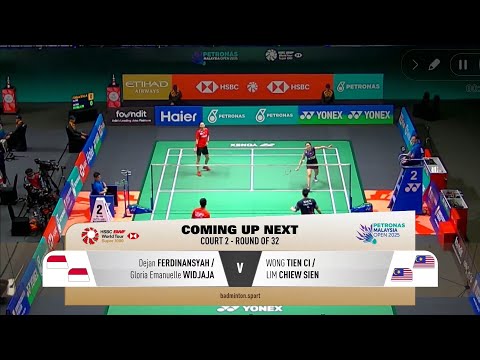 R32 : dejan /Gloria [INA] VS wong tien ci/lim chiew s [MAL] | malaysia open 2025