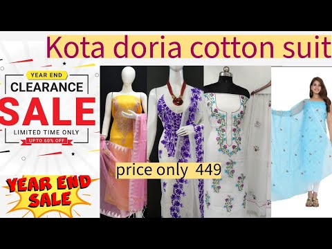 year ending sale 50% discount/ Kota doria cotton suit