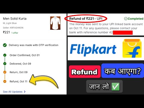 Flipkart ka order return karne ke baad refund kab aata hai | How much time for refund Flipkart