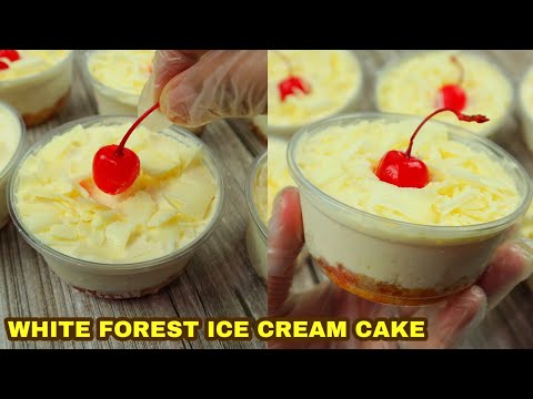 White Forest Cup Ice Cream Cake [No Bake, No Gelatin] :: Quick and Easy To Make Dessert