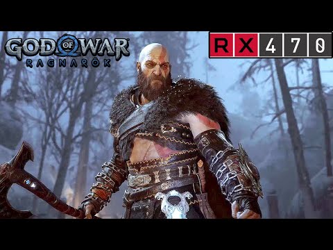 god of war ragnarök RX 470 4gb + ryzen 5 1600 game test