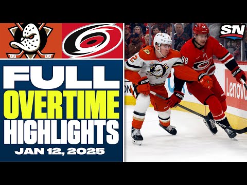 Anaheim Ducks at Carolina Hurricanes | FULL Overtime Highlights - January 12, 2025