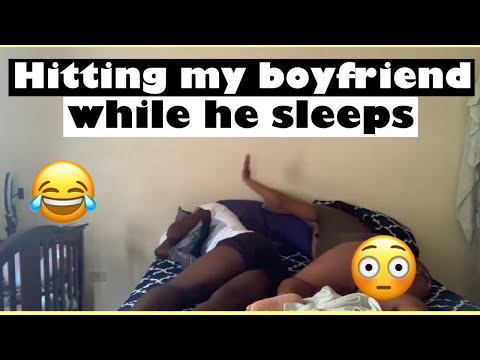 Hitting my boyfriend while he is asleep || *prank* #gettingitwright