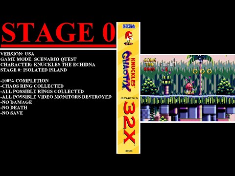 Knuckles' Chaotix [USA] (Sega Genesis 32X) - (Stage 0 - Isolated Island | 100% Completion)