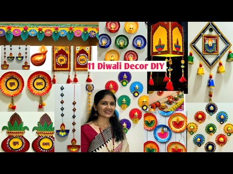 11 Diwali Decoration Ideas #diwalidecoration #diwalicraft #cardboardcrafts #paperplatecraft #diy