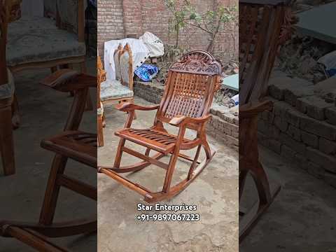 Wooden Antique Rocking Chair by Star Enterprises. #rockingchair #chair #furniture #carving #shorts