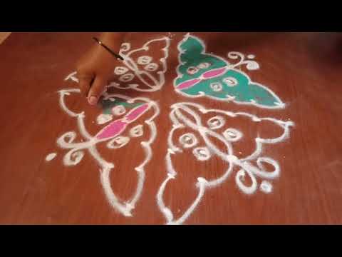 butterfly rangoli design||10×2 dots||easy rangoli design #Newyear#daily#rangoli#muggulu