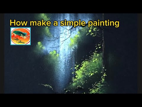 How to make a simple forest painting #painting #acrylic painting#artist #biginnerdrawing #share