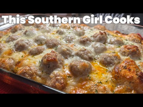 One-pan Meatball Sub Bubble up Bake | Quick & Easy Biscuit Dough Recipe