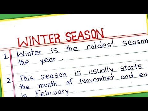 10 lines essay on winter season in English || Winter season essay writing