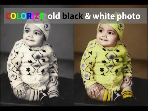 How to color old black & white photo in Adobe Photoshop Elements.