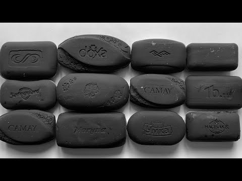 ASMR cutting painted soap 🖤 dry soap