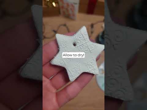 Air-dry clay Christmas ornaments with cookie cutters ❤⭐🎄